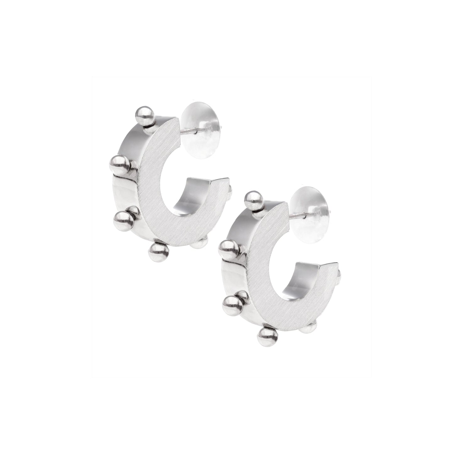 CORAL SILVER HOOPS